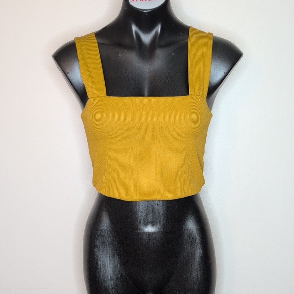NWT 🪷 Zara Crop Top Mustard Yellow - Size M